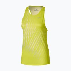 Koszulka do biegania damska Mizuno Core Graphic Tank Top. Żółte t-shirty damskie Mizuno, xl, bez wzorów, ze skóry, bez kołnierzyka. Za 149.99 zł.