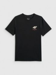 4F T-shirt regular gładki męski - czarny S. Czarne t-shirty męskie 4f, m, bez wzorów, z dresówki, bez kołnierzyka. Za 69.99 zł.