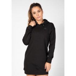 Bluza fitness damska długa Gorilla Wear Alexandria Hoodie. Czarne bluzy sportowe damskie GORILLA WEAR, s, bez wzorów, z bawełny, bez ramiączek, długie, bez kaptura. Za 253.65 zł.