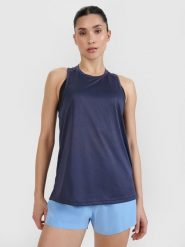 4F Top do biegania regular szybkoschnący damski - szary 3XL. Szare topy damskie 4f, uniwersalny, bez wzorów, z dzianiny, bez ramiączek. W wyprzedaży za 59.99 zł.