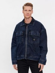Calvin Klein Jeans Kurtka jeansowa J30J324575 Granatowy Boxy Fit. Niebieskie kurtki męskie Calvin Klein Jeans, m, bez wzorów, z bawełny, bez kaptura. Za 759.99 zł.