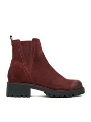 Lasocki Botki CEO-WI16-D-466-02 Bordowy. Czerwone botki damskie Lasocki, ze skóry, bez obcasa, na płaskiej podeszwie, bez zapięcia. Za 249.99 zł.