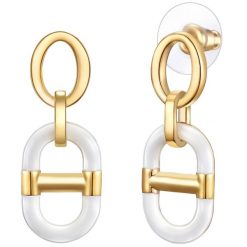 Lulu & Jane Kolczyki Stop metali Żółte złoto 1 ct Damski. Żółte kolczyki damskie Lulu & Jane, pozłacane. Za 109.99 zł.