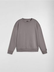 Bluza crewneck comfort fit z domieszką bawełny - szary. Szare bluzy bez kaptura męskie Sinsay, l, z bawełny. Za 29.99 zł.