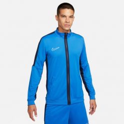 Bluza Nike Dri-Fit Academy 23, Mężczyźni. Niebieskie bluzy bez kaptura męskie Nike, bez wzorów, z poliesteru, sportowe, bez kołnierzyka, bez ramiączek. Za 390.00 zł.