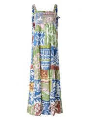 Oui Sukienka ze wzorem rozmiar: 44. Sukienki damskie Oui, na co dzień, bez wzorów, z bawełny, bez kołnierzyka, bez ramiączek, maxi, proste. Za 217.99 zł.