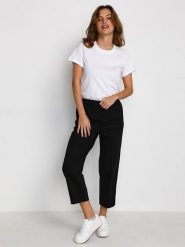 Kaffe Spodnie w kolorze czarnym rozmiar: 40. Czarne spodnie materiałowe damskie Kaffe, bez wzorów, z materiału. Za 126.99 zł.