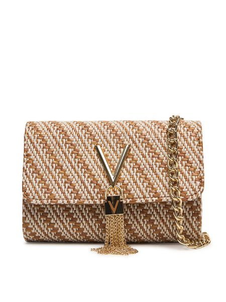 Valentino Torebka Divina Summer VBS9XI03S Brązowy. Brązowe torebki wieczorowe Valentino, bez wzorów, ze skóry, wizytowe, bez kołnierzyka, bez ramiączek. Za 339.99 zł.