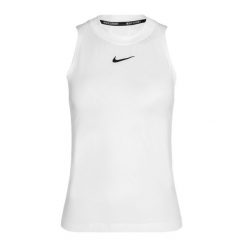 Tank top tenisowy damski Nike Court Dri-Fit Advantage Tank. Białe topy damskie Nike, bez wzorów, bez ramiączek. Za 239.99 zł.