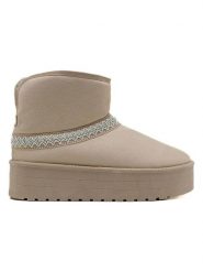 C'M Botki zimowe w kolorze kremowym rozmiar: 38. Brązowe botki damskie C'M, na zimę, z materiału, bez obcasa, bez zapięcia. Za 108.99 zł.