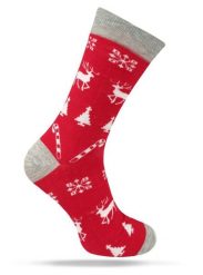 Świąteczne Skarpetki - Alties - Czerwone w Norweski Wzór. Czerwone skarpetki męskie Alties, bez wzorów, z bawełny. Za 19.90 zł.