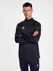 Bluza dresowa 1/2 zip Hummel Essential. Czarne bluzy sportowe damskie HUMMEL, m, bez wzorów, z dresówki, bez ramiączek, długie, bez kaptura. Za 118.00 zł.