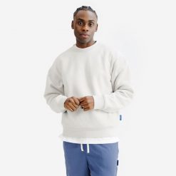 Bluza męska Elementals okrągły dekolt. Zielone bluzy bez kaptura męskie Decathlon, m, z bawełny. Za 169.99 zł.