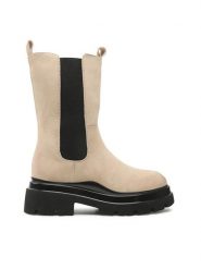 Jenny Fairy Botki WS139-01 Beżowy. Brązowe botki damskie Jenny Fairy, ze skóry, bez obcasa, na płaskiej podeszwie, bez zapięcia. Za 219.99 zł.