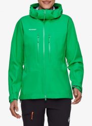 Kurtka przeciwdeszczowa damska Mammut Taiss HS Hooded Jacket. Zielone kurtki damskie Mammut, m, bez kaptura. Za 1,519.09 zł.