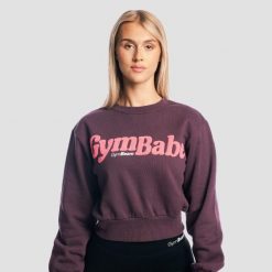 Bluza damska fitness z bufiastymi rękawami GymBabe Eclipse. Fioletowe bluzy sportowe damskie GYMBEAM, s, bez wzorów, z bawełny, bez ramiączek, długie, bez kaptura. Za 131.90 zł.