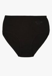 Czarne Bawełniane Majtki Figi w Minimalistycznym Stylu Idira. Czarne figi damskie Renee, plus size, bez wzorów, z bawełny. Za 9.99 zł.