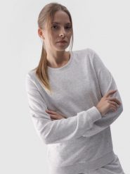 4F Bluza dresowa nierozpinana bez kaptura damska - szara S. Szare bluzy bez kaptura damskie 4f, s, z bawełny. W wyprzedaży za 99.99 zł.