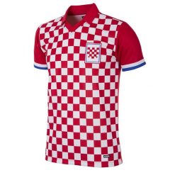 Koszulka piłkarska retro dla dorosłych Chorwacja 1990 - Czerwona-Biała. Białe t-shirty sportowe męskie COPA FOOTBALL, l, bez ramiączek, do piłki nożnej. Za 296.86 zł.