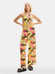 Desigual Kombinezon Tropical Party 24SWMW22 Kolorowy Relaxed Fit. Kombinezony damskie Desigual, l, bez wzorów, z wiskozy, bez kołnierzyka, bez ramiączek. Za 269.99 zł.