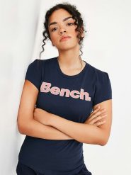 Bench Koszulka "Leora" w kolorze granatowym rozmiar: 42. Niebieskie bluzki damskie Bench, bez wzorów, z bawełny, bez kołnierzyka, bez ramiączek. Za 74.63 zł.
