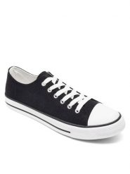 Lanetti Trampki MSS20503-01A Czarny. Czarne trampki i tenisówki męskie Lanetti, bez wzorów, z materiału, bez zapięcia. Za 59.99 zł.