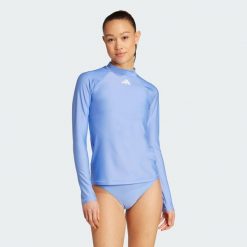 Koszulka Long Sleeves Rashguard. Białe t-shirty damskie Adidas, m, bez wzorów, bez kołnierzyka. W wyprzedaży za 153.30 zł.