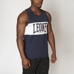 Tank top treningowy LEONE 1947 Shock Boxing. Niebieskie topy damskie LEONE 1947, l, bez wzorów, bez kołnierzyka. Za 73.99 zł.