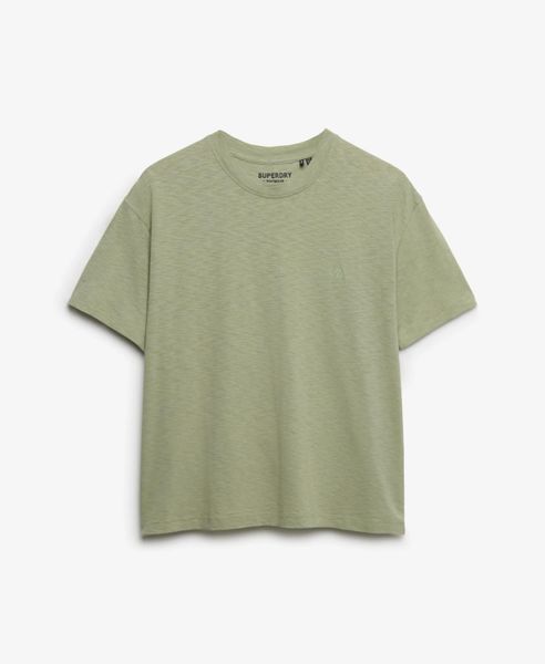 Superdry Studios Crew T-Shirt z bawełny i lyocellu – relaxed fit – Dusty Sage. Zielone t-shirty damskie Superdry., uniwersalny, bez wzorów, z bawełny, bez kołnierzyka. Za 125.95 zł.