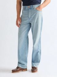 MESKIE SPODNIE WRANGLER LOOSE STRAIGHT DOVE WING 112377842. Spodnie materiałowe męskie Wrangler, bez wzorów, z jeansu. Za 179.99 zł.
