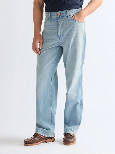 MESKIE SPODNIE WRANGLER LOOSE STRAIGHT DOVE WING 112377842. Spodnie materiałowe męskie Wrangler, bez wzorów, z jeansu. Za 179.99 zł.