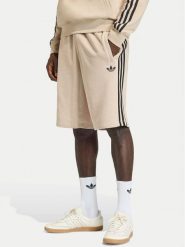 Adidas Szorty sportowe 3-Stripes KE6681 Beżowy Regular Fit. Brązowe szorty męskie Adidas, bez wzorów, z bawełny, sportowe. Za 179.99 zł.