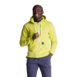 Bluza z bawełna z kaptur na co dzień na siłownię. Niebieskie bluzy sportowe męskie LEONE 1947 APPAREL, bez wzorów, z bawełny, sportowe, bez kołnierzyka, bez ramiączek. W wyprzedaży za 267.34 zł.