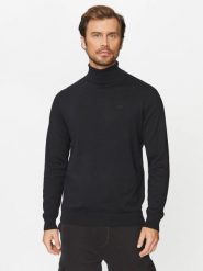 LEE HIGH NECK KNIT MĘSKA SWETER CIEPŁY ELEGANCKI BLACK 112341698 L83C011656. Czarne swetry męskie Lee, l, bez wzorów, bez kołnierzyka. Za 169.99 zł.