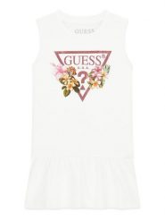 Guess Sukienka codzienna K4RK23 KA6W4 Biały Regular Fit. Białe sukienki dziewczęce Guess, z aplikacjami, z bawełny, bez ramiączek. Za 134.99 zł.