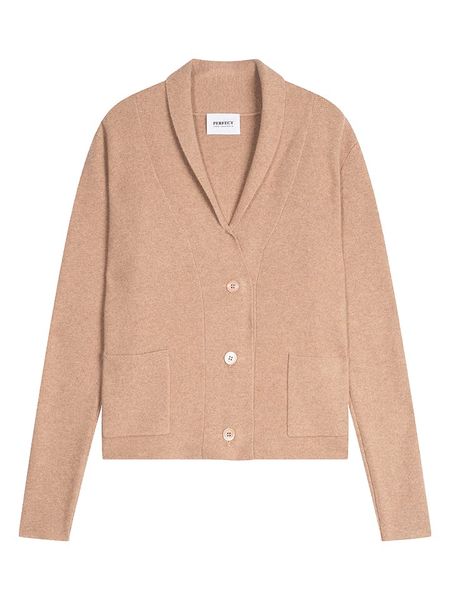 Perfect Cashmere Kaszmirowy kardigan "Mila" w kolorze karmelowym rozmiar: S. Brązowe kardigany damskie Perfect Cashmere, s, bez wzorów, z kaszmiru. Za 676.04 zł.