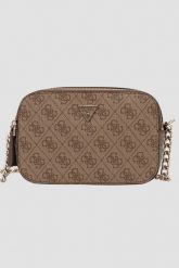 GUESS Brązowa torebka damska Noelle II. Brązowe torebki klasyczne damskie Guess, z aplikacjami, ze skóry ekologicznej, bez dodatków. W wyprzedaży za 419.99 zł.