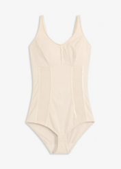 Body bez fiszbinów, silny stopień modelowania sylwetki. Brązowe body damskie bonprix, bez wzorów. Za 124.99 zł.
