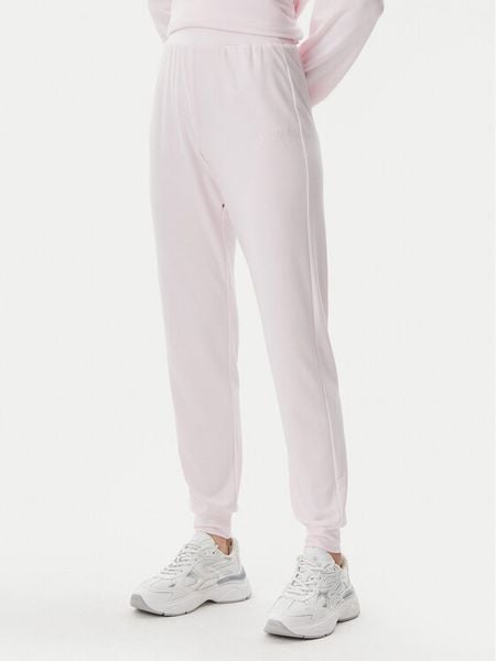 Guess Spodnie materiałowe O5GB05 KCQP2 Różowy Regular Fit. Czerwone spodnie materiałowe damskie Guess, z aplikacjami, z materiału. Za 109.99 zł.