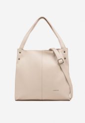 Beżowa Torebka w Typie Shopper z Paskiem i Rączką Soreline. Brązowe shopper bag damskie Renee, bez wzorów, z jeansu, bez dodatków. Za 149.99 zł.