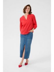 Kaffe Bluzka w kolorze czerwonym rozmiar: 42. Czerwone bluzki damskie Kaffe, bez wzorów, z bawełny, bez kołnierzyka, bez ramiączek. Za 69.99 zł.