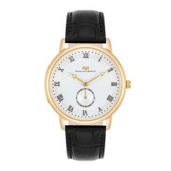 Rhodenwald & Söhne Zegarek kwarcowy Moonlight żółte złoto Skóra naturalna Czarny Zegarki męskie 1 ct Męskie. Czarne, analogowe zegarki męskie Rhodenwald & Söhne, z mosiądzu. Za 539.99 zł.