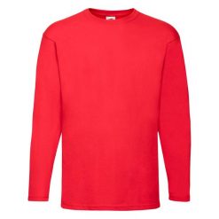 Fruit Of The Loom Valueweight T-shirt z długim rękawem, czerwony. Białe t-shirty damskie Fruit of the Loom, s, bez wzorów, z bawełny, bez kołnierzyka. Za 134.99 zł.