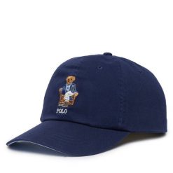 Czapka z daszkiem Polo Ralph Lauren. Niebieskie czapki z daszkiem damskie Polo Ralph Lauren, bez wzorów. Za 519.99 zł.