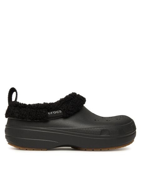 Crocs Klapki Classic Lined Shorty 211380 Czarny. Czarne klapki damskie Crocs, bez wzorów, z tworzywa sztucznego, bez obcasa. Za 249.99 zł.