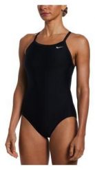 Strój pływacki jednoczęściowy damski Nike Solid Racerback. Czarne stroje jednoczęściowe damskie NIKE SWIM, bez wzorów. Za 182.70 zł.