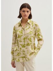 STEFANEL Bluzka w kolorze beżowo-zielonym rozmiar: 42. Brązowe bluzki damskie Stefanel, bez wzorów, z wiskozy, bez kołnierzyka, bez ramiączek. Za 208.99 zł.