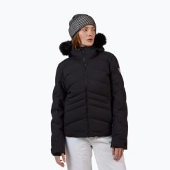 Kurtka narciarska damska Rossignol Staci Insulated. Czarne kurtki narciarskie i snowboardowe damskie Rossignol, bez wzorów, bez kaptura, narciarskie. Za 1,460.80 zł.