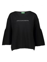 Benetton Bluza w kolorze czarnym rozmiar: S. Czarne bluzy bez kaptura damskie Benetton, s, z bawełny. Za 57.06 zł.