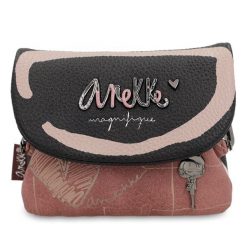 Brązowy Mały Damski Portfel Z Klapką Anekke. Brązowe portfele damskie Anekke, z aplikacjami, z materiału. Za 129.00 zł.